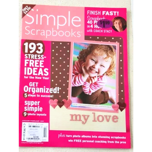 Simple Scrapbooks Magazine January Feb 2009 stress free ideas New Year organized - Picture 1 of 1